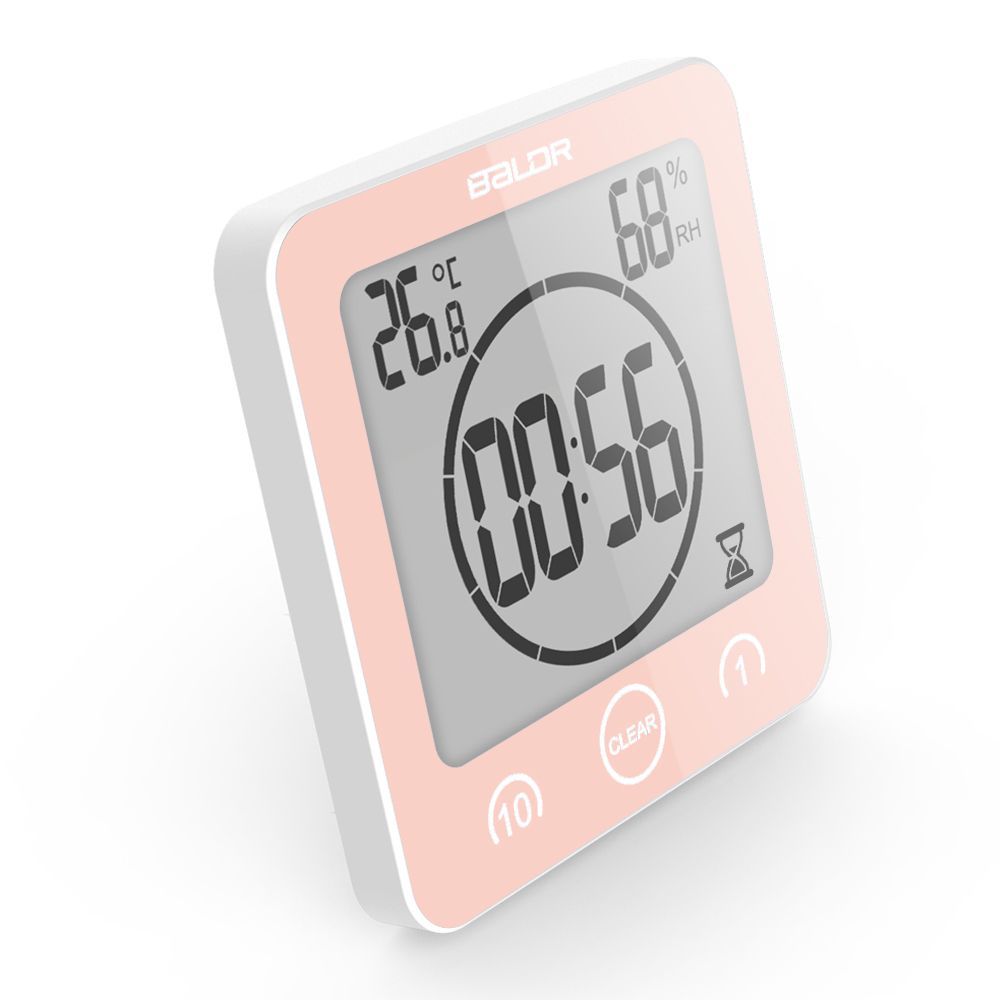 new digital waterproof shower wall stand clock humidity temperature timer humidity temperature 1 minute 10 minute timer strong suction 20 inch wall clocks