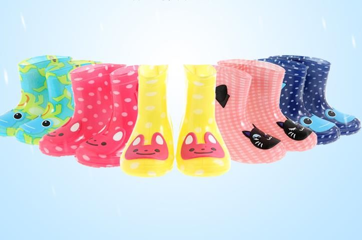children toddler rainboots girl boy cartoon soft rubber jelly rain