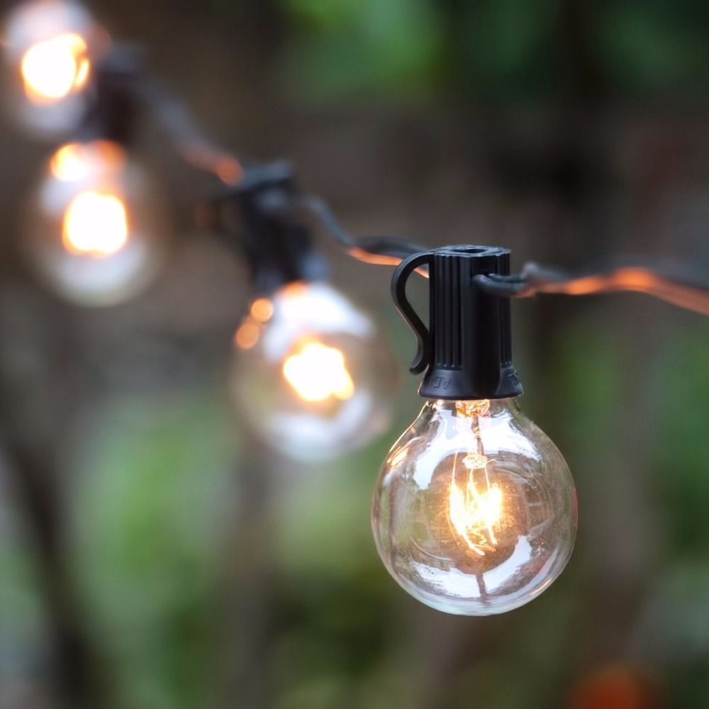 Whole G40 String Lights With 25 Clear Globe Bulbs Listed For Whole G40 String Lights With 25 Clear Globe Bulbs Listed For Indoor Outdoor Vintage Backyard Patio Industrial