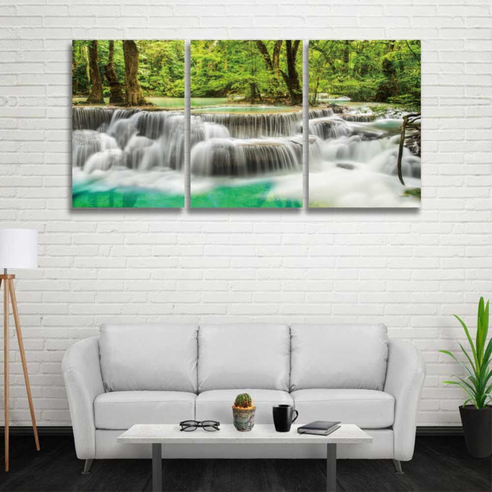 2018 3 Panel Set Hd Prints Canvas Wall Art Waterfall Landscape 2018 3 Panel Set Hd Prints Canvas Wall Art Waterfall Landscape Painting Green Tree Forest Picture For Home Decor Living Room Bedroom From Anhonester