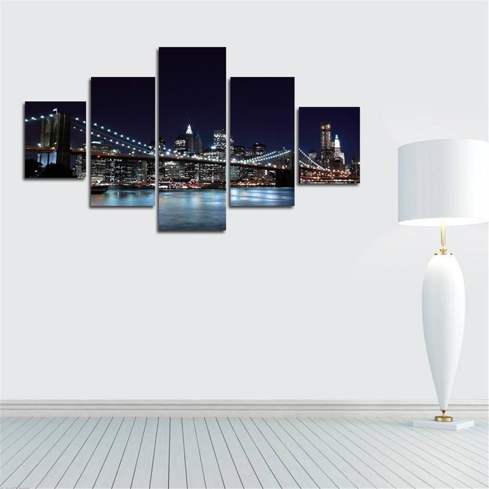 Canvas Prints New York City Famous Brooklyn Bridge Painting Wall Art Canvas Prints New York City Famous Brooklyn Bridge Painting Wall Art Home Decor Panels Poster For Living Room