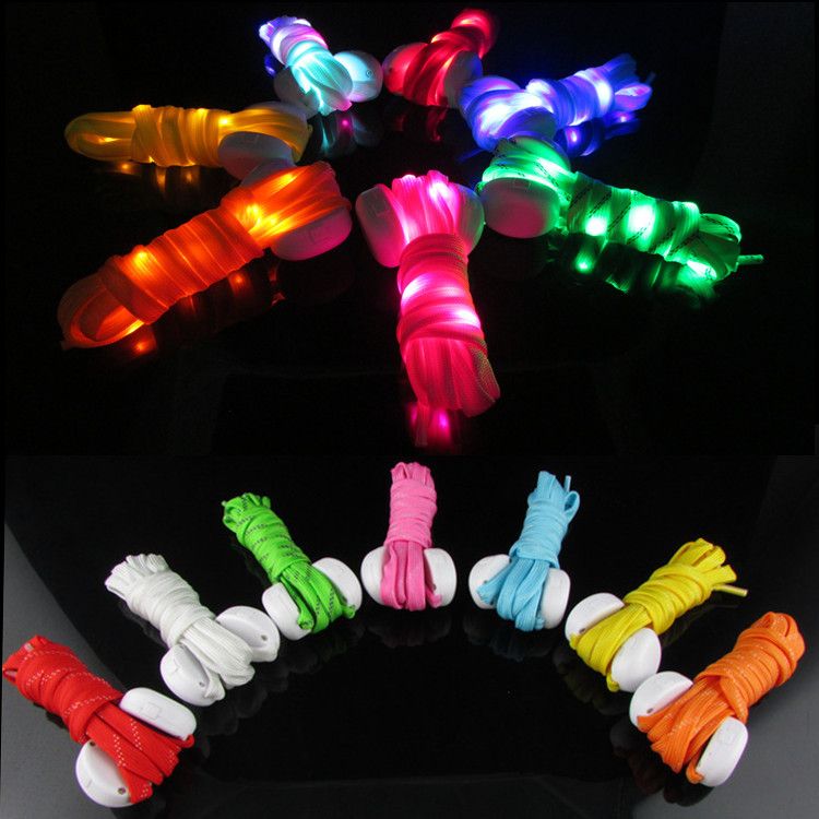 LED Flashing Shoelaces Luminous Shoe Lace Light Up LED Lamp Beads Fiber