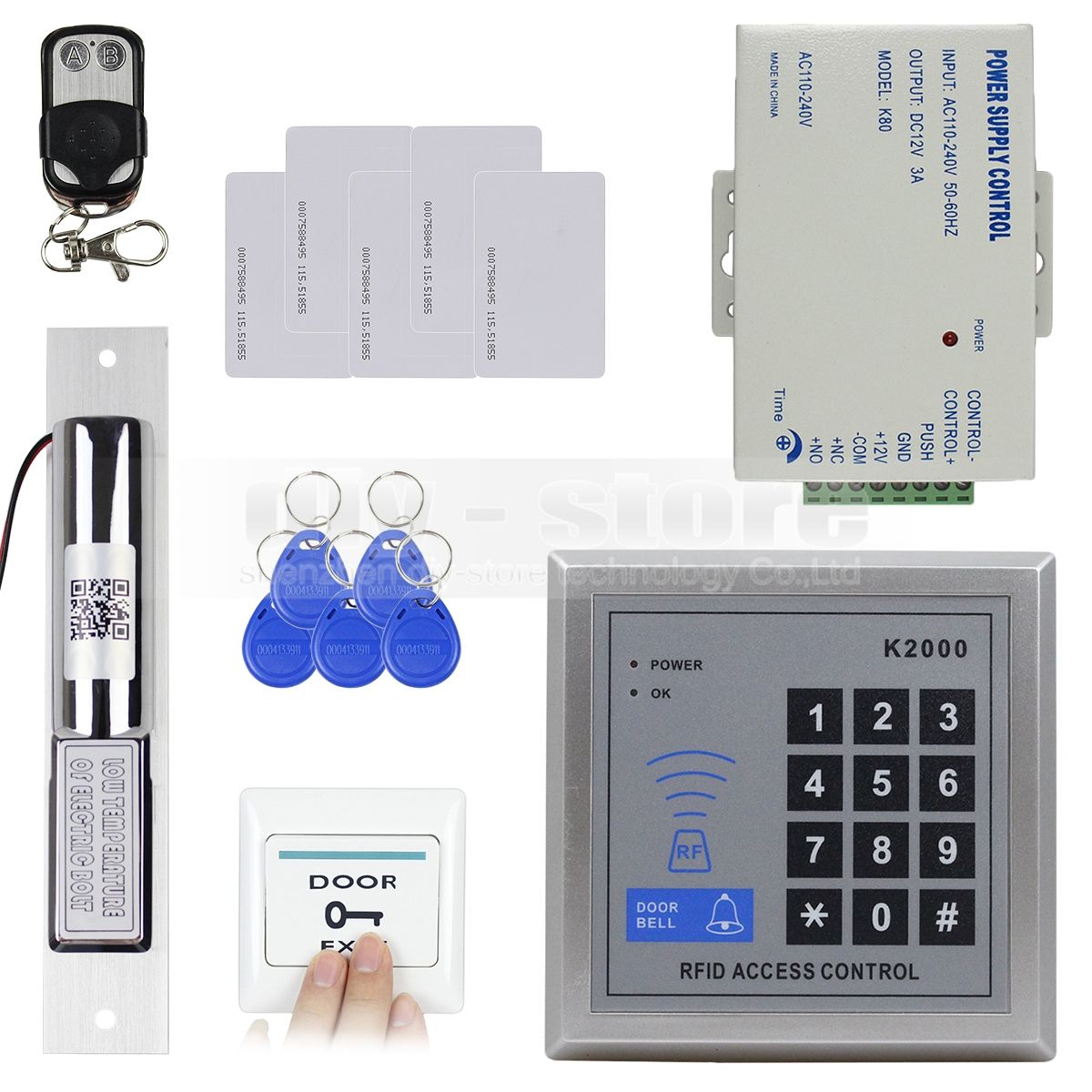 DIYSECUR Access Control System DIY Full Kit Set RFID Keypad + Electric Drop Bolt Lock + Remote Control K2000 Access Control System Online with $86.32/Piece ...