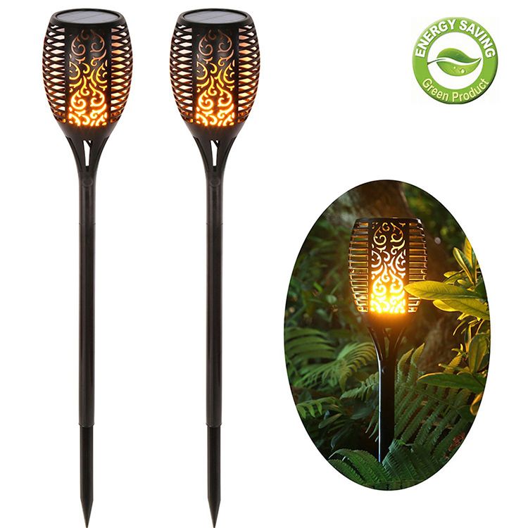 Flameless Outdoor Solar Torch Lamps Powered Garden Light Yellow Color For Park Street Landscape Decoration Lights