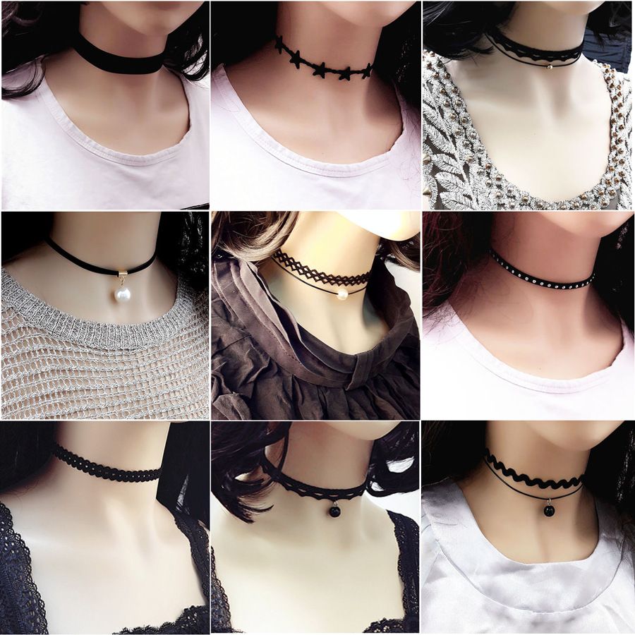 black choker style necklace