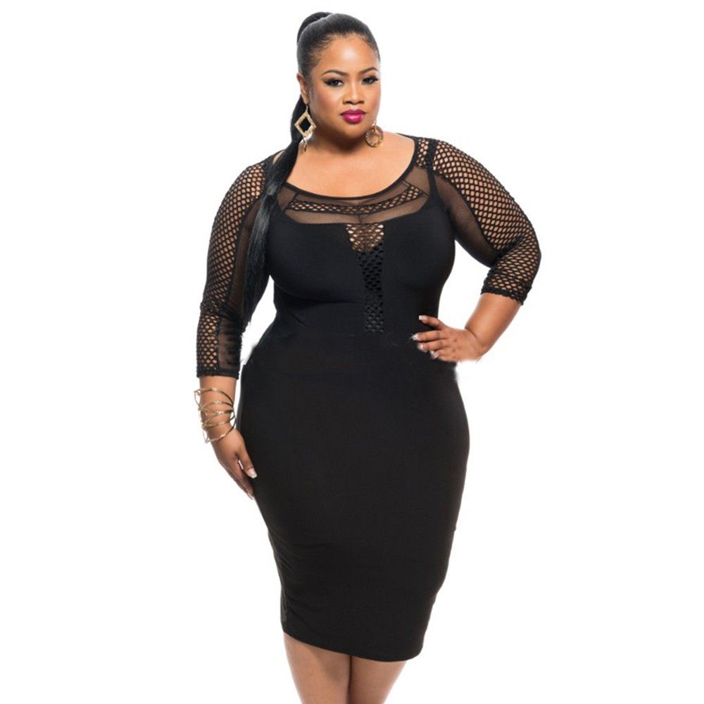 black bandage dress plus size