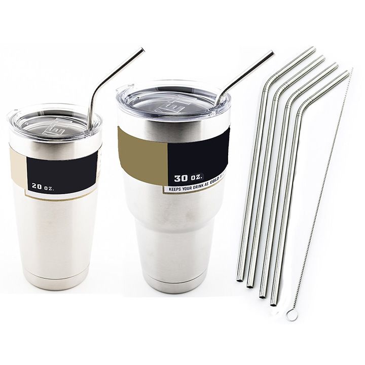 YETI STAINLESS STEEL DRINKING STRAWS With Cleaning Brush Set Retail