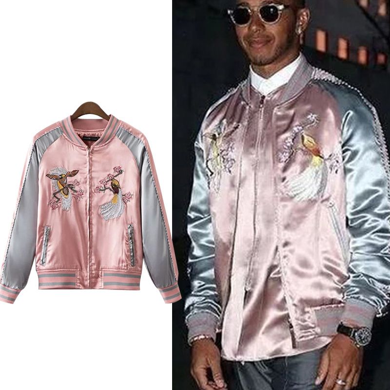 Embroidery Printed Women Souvenir Jacket Famous Brand Pink