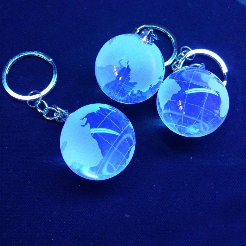 30mm Crystal Globe Glass World Ball Keychain Keyring Chaveiro Charm