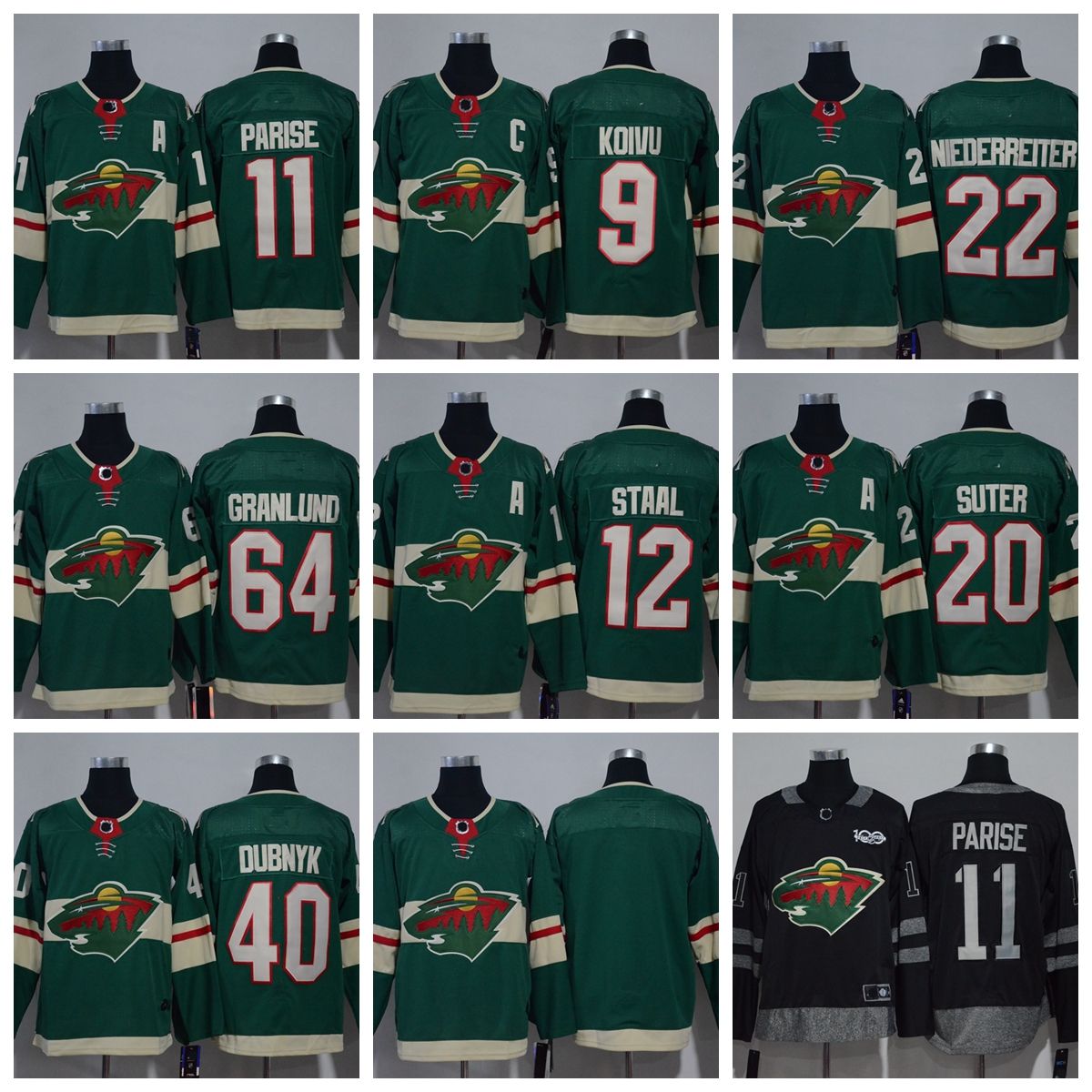 2019 2018 AD Minnesota Wild Hockey Jersey 11 Zach Parise 40 Devan