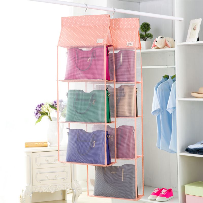 Korea 3 Girds L Transpa Hanging Peach Skin Towel Cloth Hats Scarf Organizer Storage Box Bins Lady Handbag For Your Limitation Bags