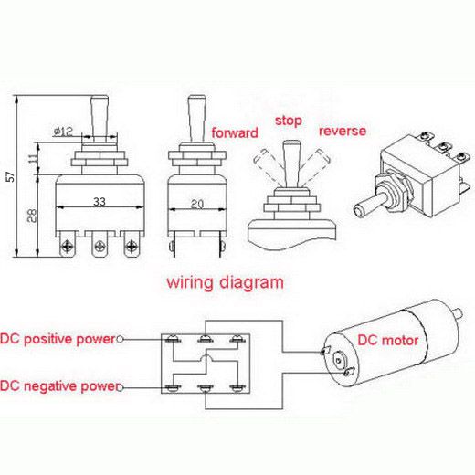 2021 6 Pin DPDT Momentary Switch On Off On Motor Reverse Polarity DC