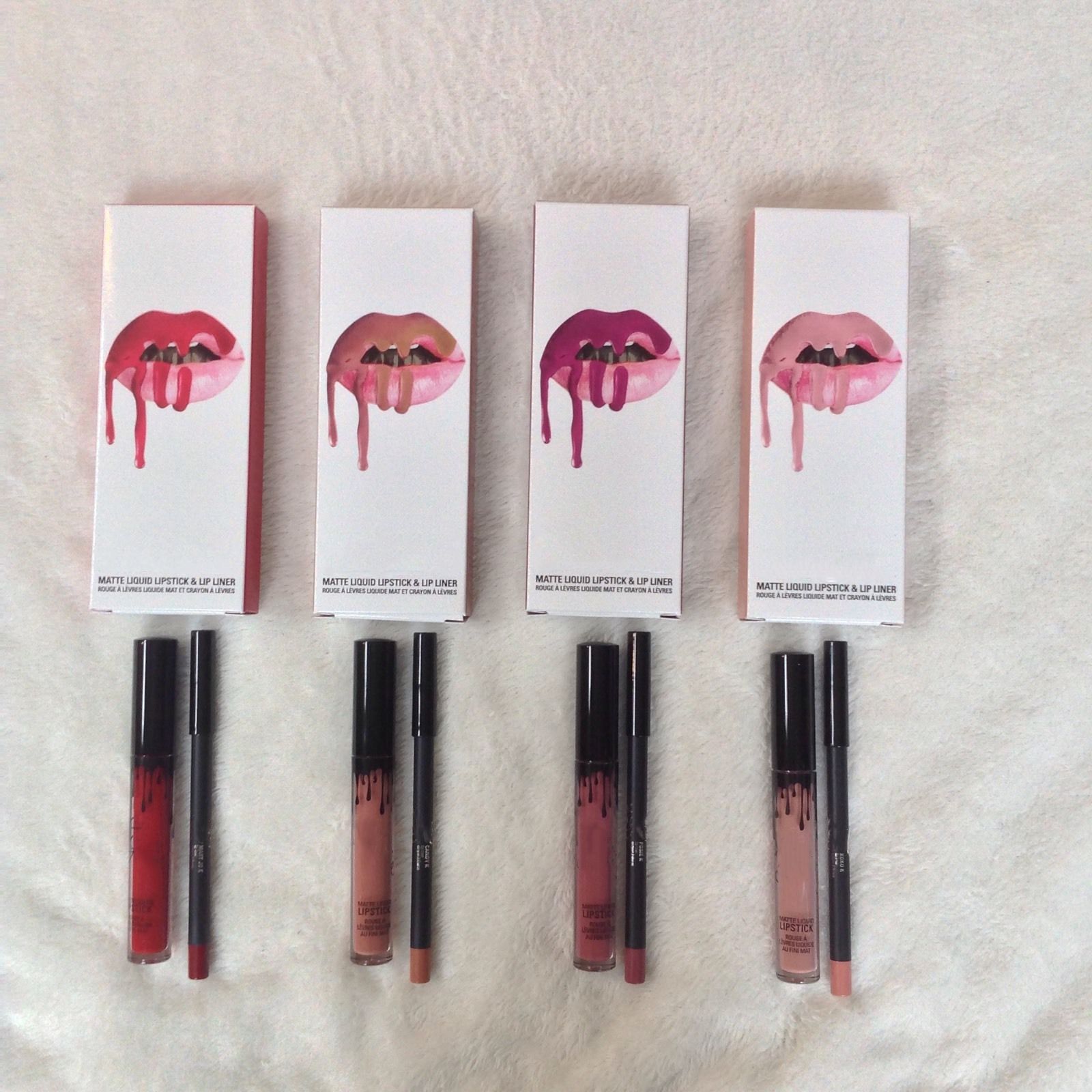 HOT NEW Kylie Lip Kit By Kylie Jenner Velvetine Liquid Matte Lipstick Lip Pencil Lip Gloss Set