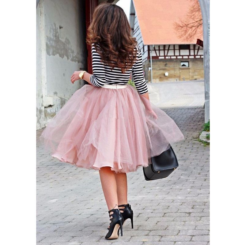 2020 2016 Cheap Pink Adult Tulle Tutu Skirt For Women Ruched Knee