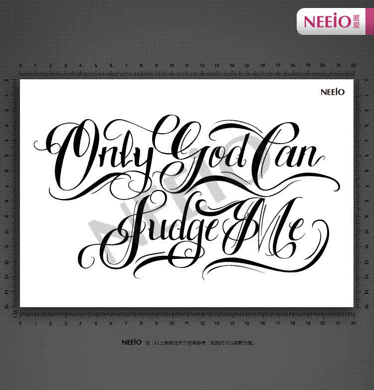 Temporary Tattoo Letters Large Pattern Makeup Of Only God Can Judge Me Black Tattoo Stickers ...