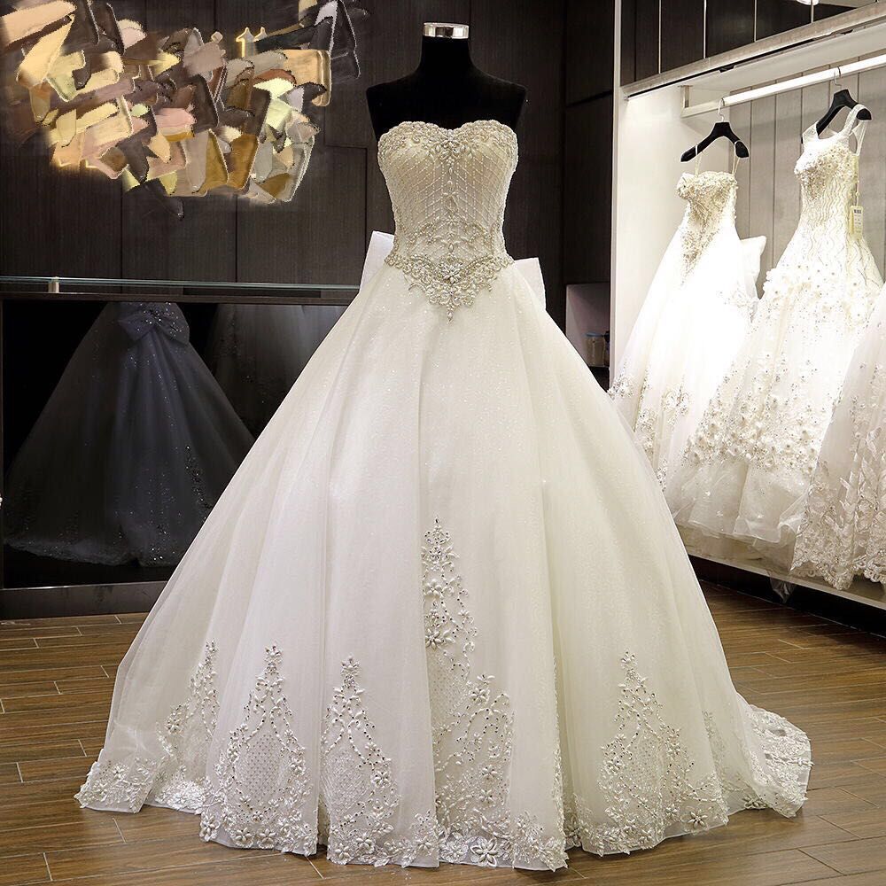 beaded ball gown wedding dress