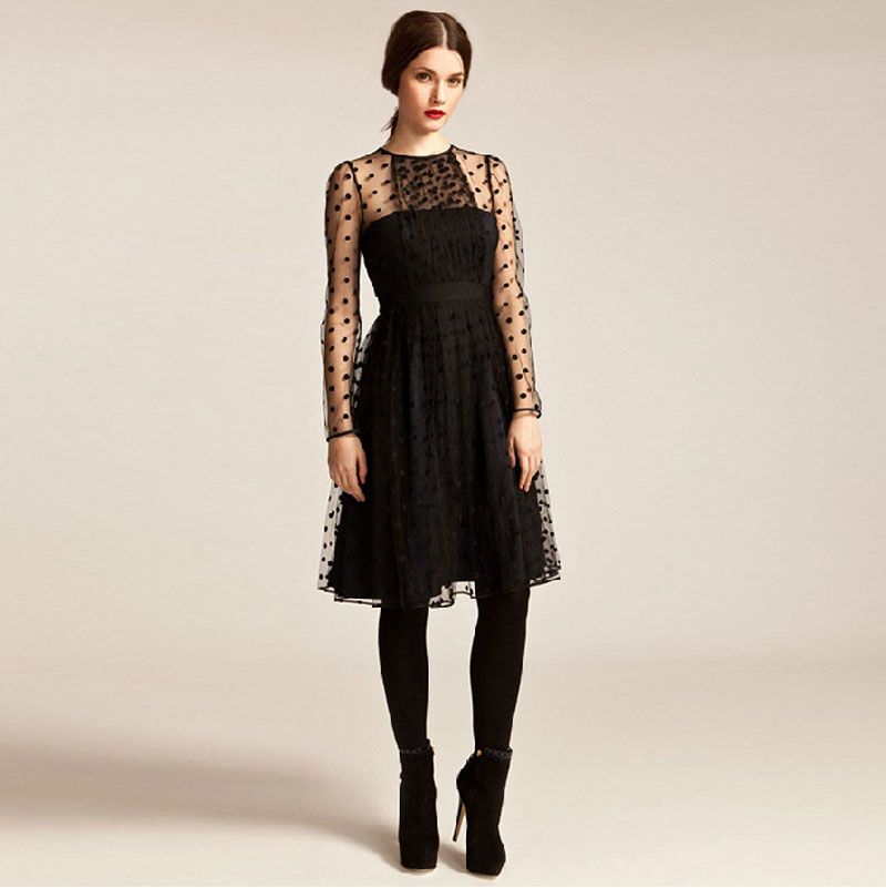 basic black skater dress