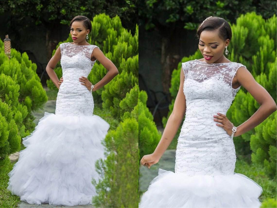 New Illusion Neck Mermaid Organza Wedding Dresses Elegant Beach Bridal New Illusion Neck Mermaid Organza Wedding Dresses Elegant Beach Bridal