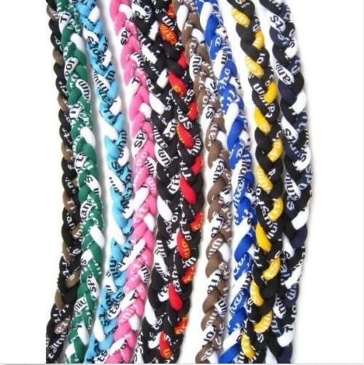 Wholesale Baseball Necklace 3 Ropes Twisted Germanium Titanium Sports Necklaces Tornado Necklace 