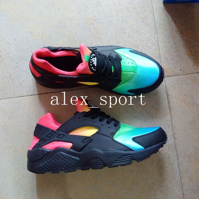 huaraches rainbow neon