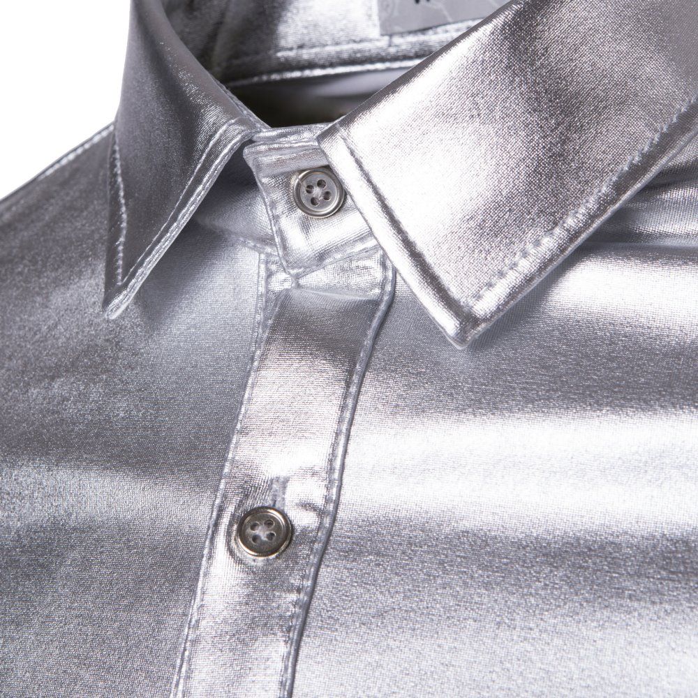 mens metallic gold dress shirt