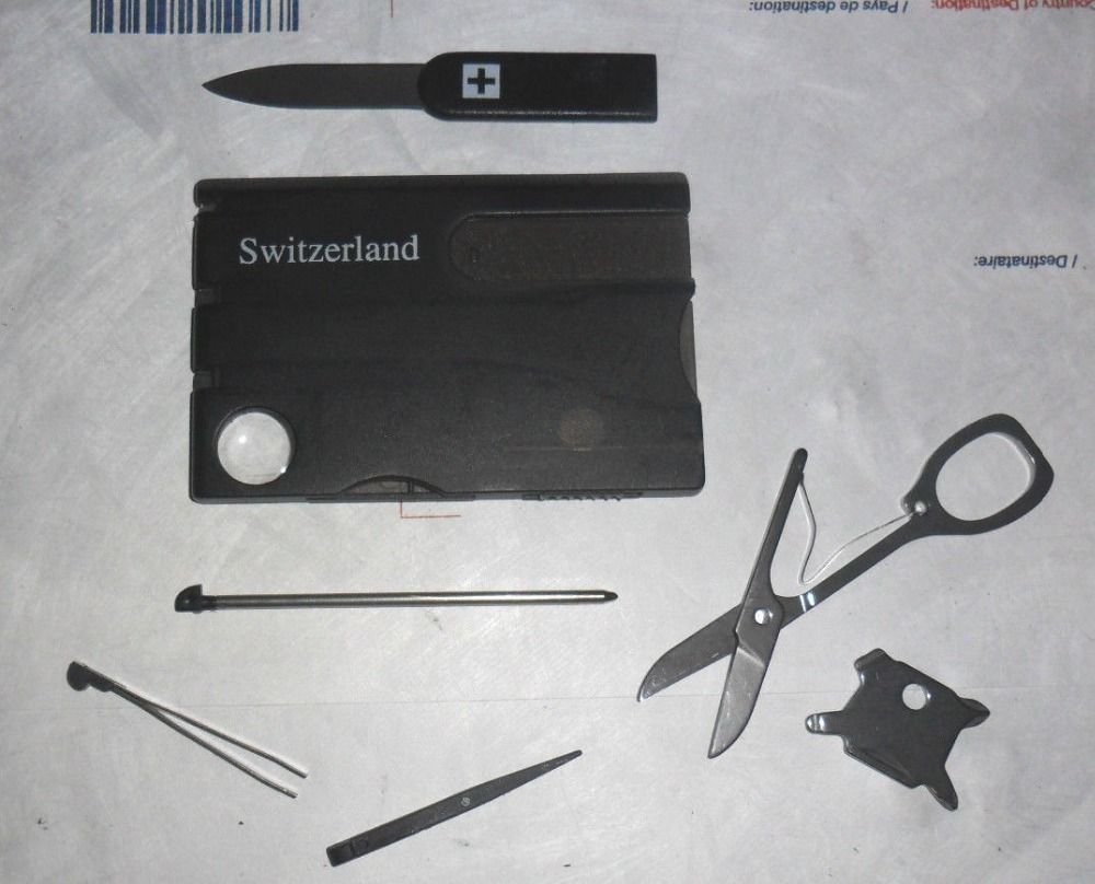 Multi Tool Credit Card Size Kit LED Functional Knife 12 In 1Credit Card