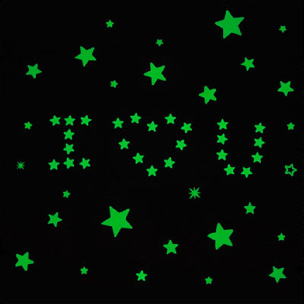 Pack 3d Glow In The Dark Star Luminous Decal Sticker Bedroom Room Pack 3d Glow In The Dark Star Luminous Decal Sticker Bedroom Room Home Wall Roof Ceiling Art Deco Fluorescent Mixed Color Green E Stickers