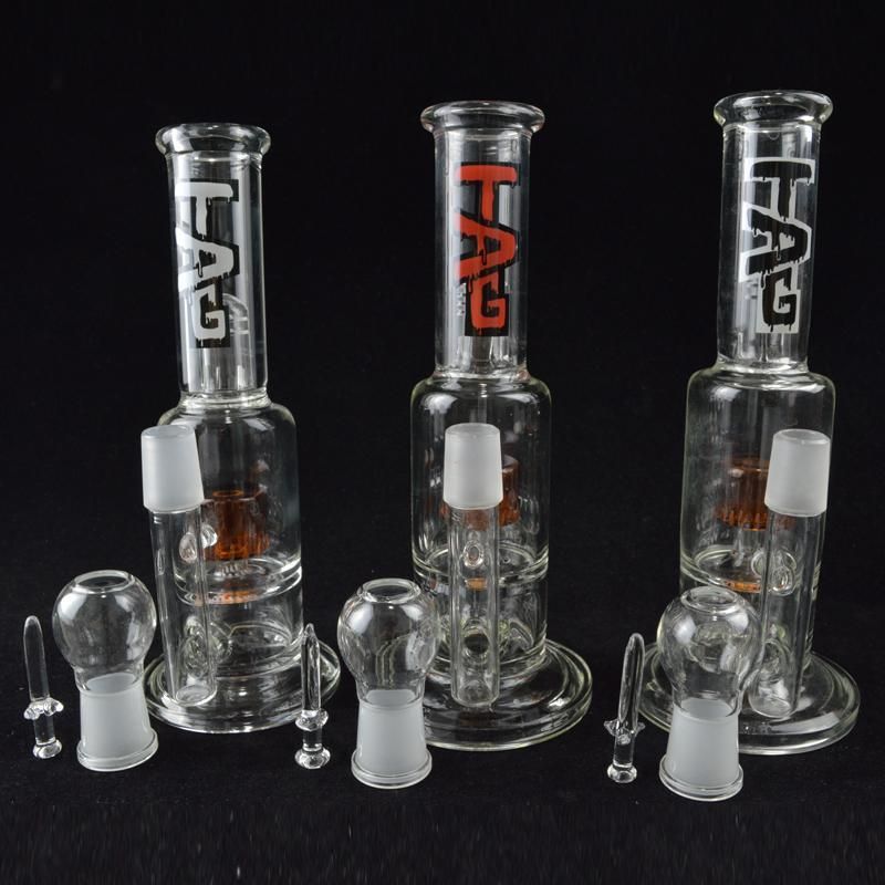 2019 Thickness TAG Bongs Matrix Perc Bong 18mm Joint Recycler Bong Glass Bongs High Quality Oil