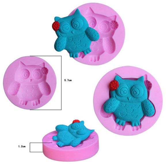2019 Owl Cake Molds A Set Pink Silcone Fondant Cupcake Mould Diy
