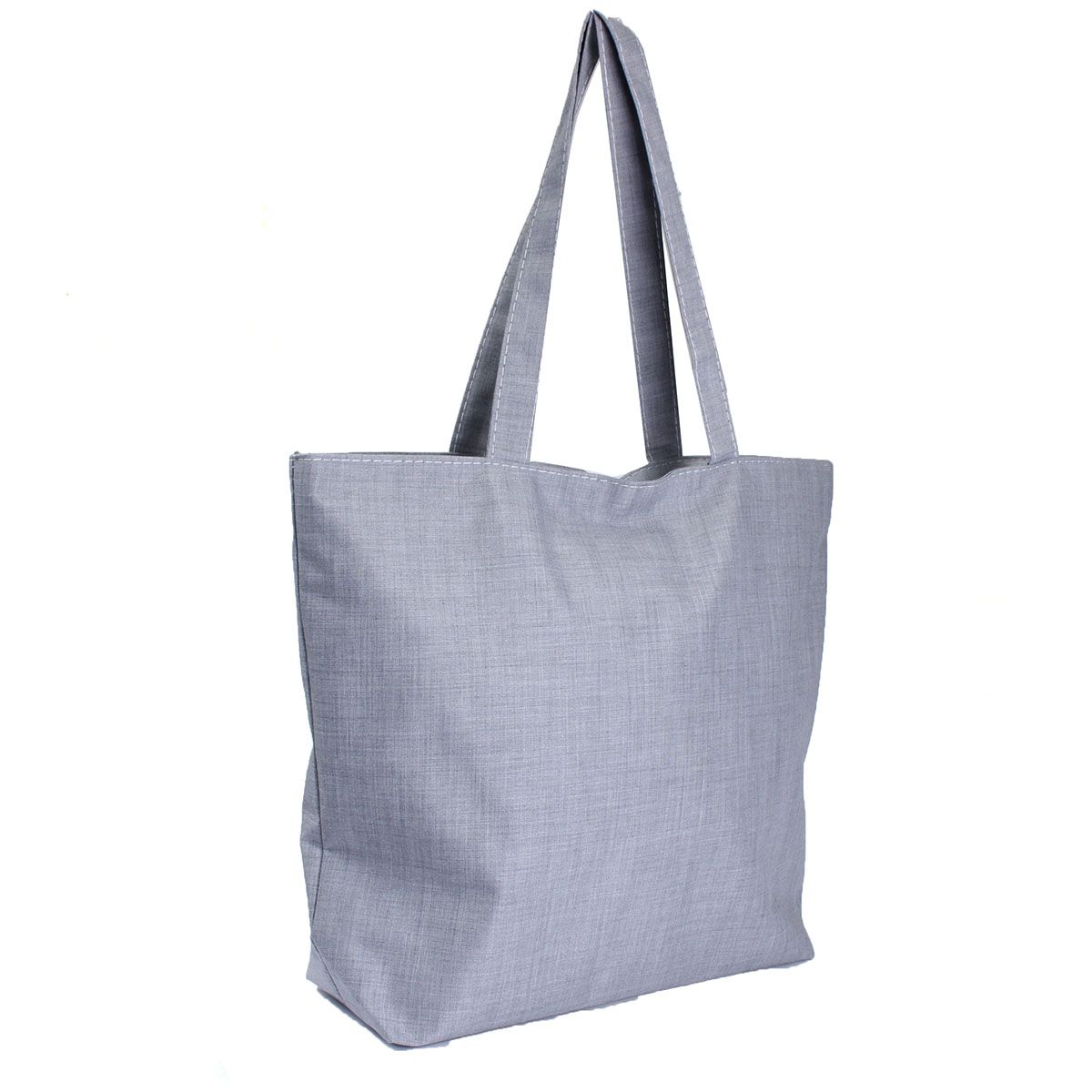 Women Canvas Shopping Bags Shopper Tote Zipper Eco Shoulder Versatile Sack Summer Holiday Beach ...