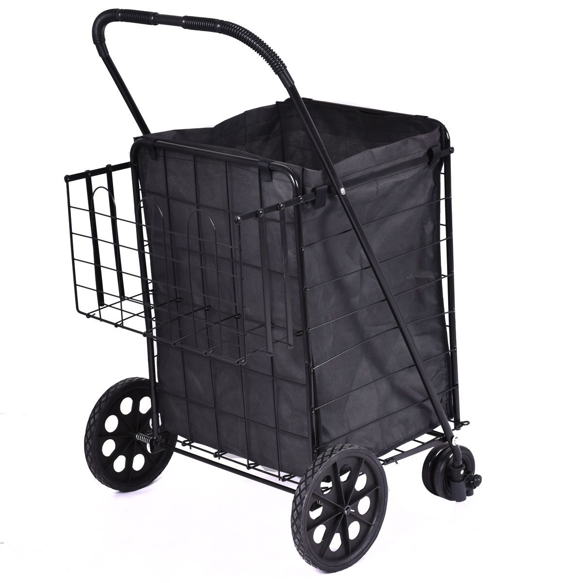 Compre Carrito De Compras Plegable Jumbo Ruedas Giratorias Carrito De