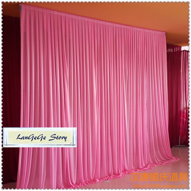 2019 Hot Pink Banquet Backdrops Wedding Drapes Fuchsia Ice Silk
