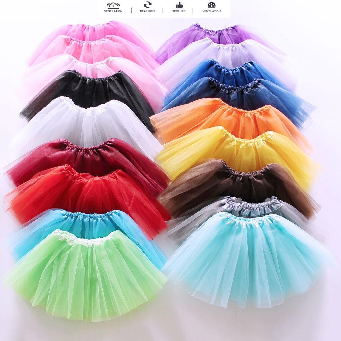 2019 Wholesales Kids Girls Soft Tutu Dress Ballet Skirt 3 Layers Baby ...