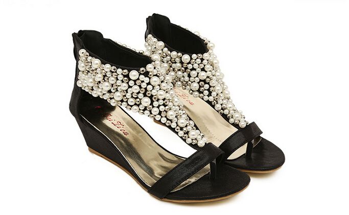 low wedge sandals wedding
