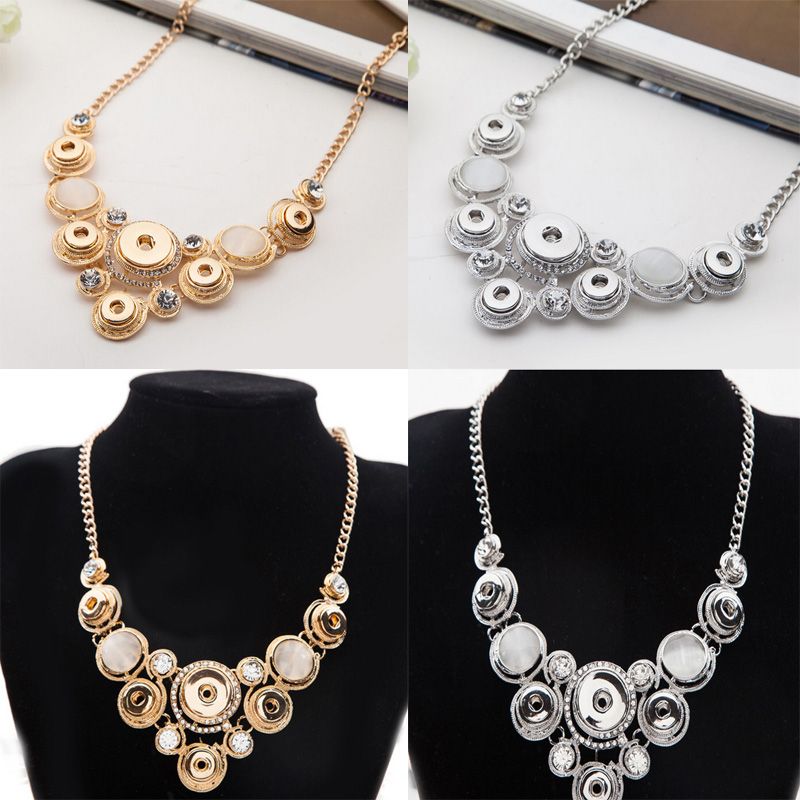 Free Dhl Large 6 Snap On Crystal Pendant Necklace Earrings Set Free Dhl Large 6 Snap On Crystal Pendant Necklace Earrings Set Wedding Jewelry Silver Gold Best Gift D814l Diy