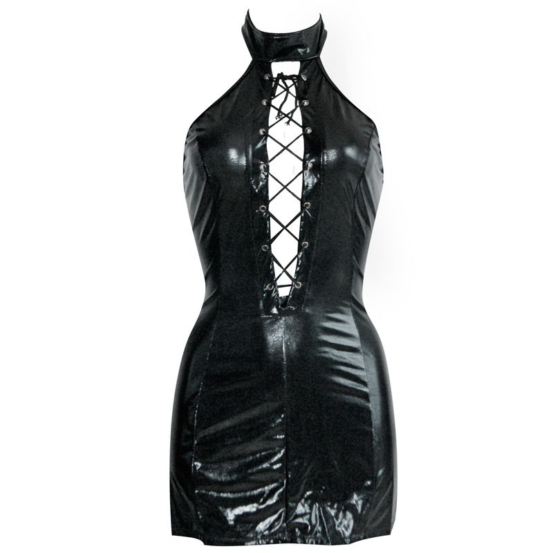 2019 Sexy Leather Dress Wholesale Price Hot Sale Fashion Black Women Club Dress High Quality