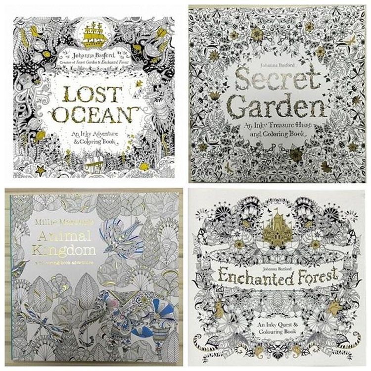 Prettybaby 25x25cm Animal Kingdom Enchanted Forest Lost Ocean Secret Garden Coloring Book Drawing For Kid Adult Relax Graffiti Painting Printable Color