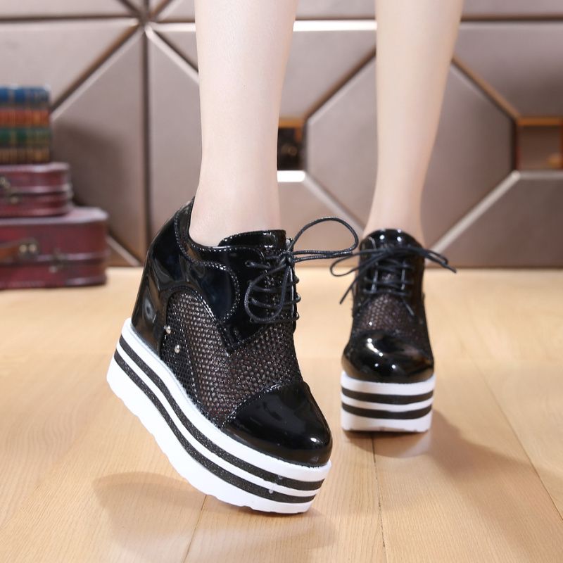 The 2016 Summer Shoes Increased Korean Patent Leather Strap Platform ...