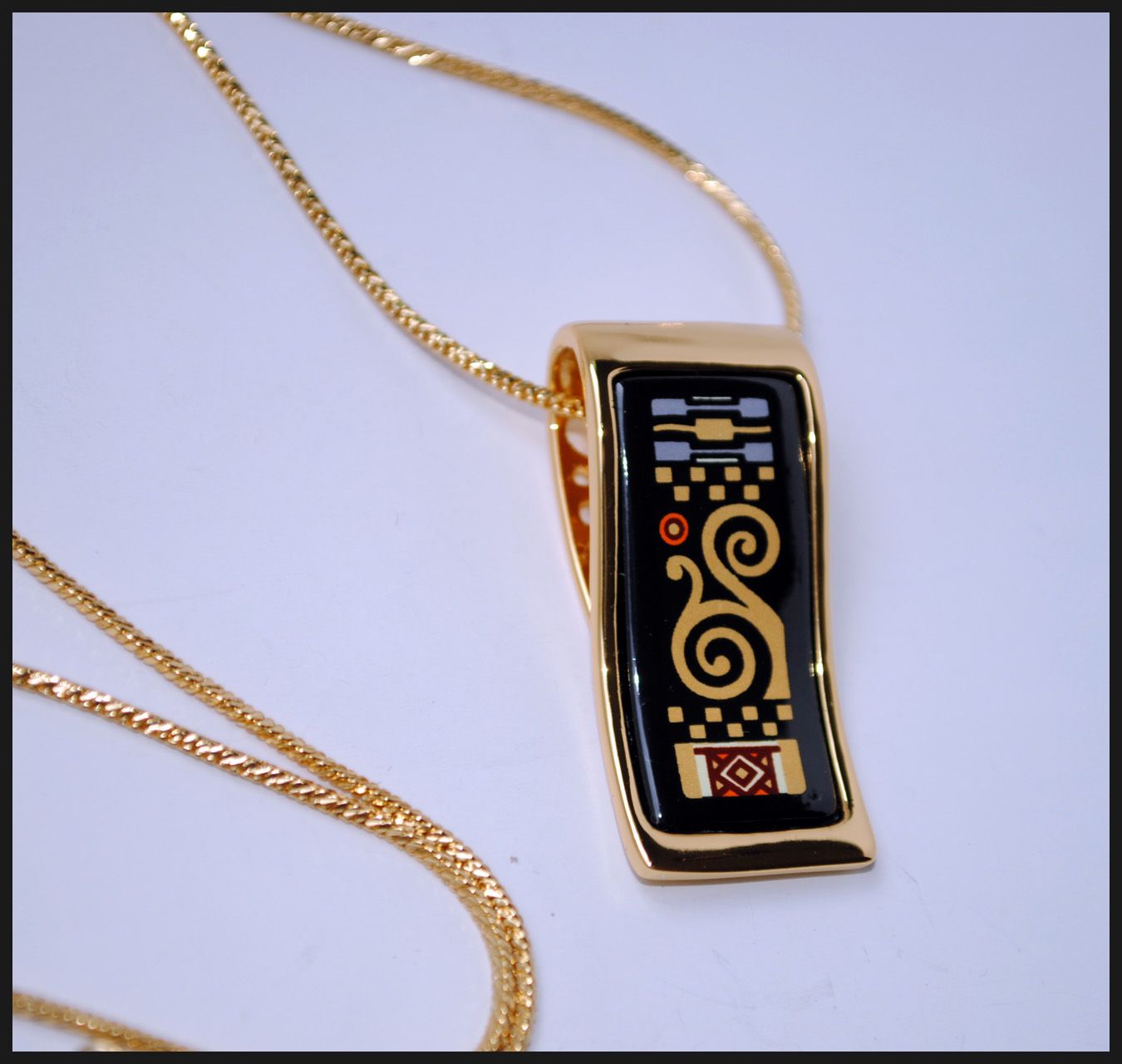 Klimt Serie Necklaces18K collares esmalte chapados en oro para las mujeres de calidad superior 