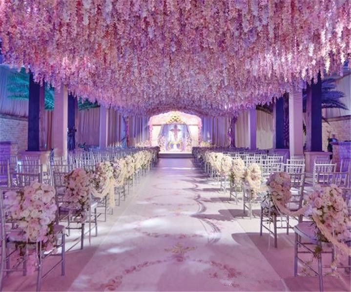 Romantic Artificial Flowers Simulation Wisteria Vine Wedding