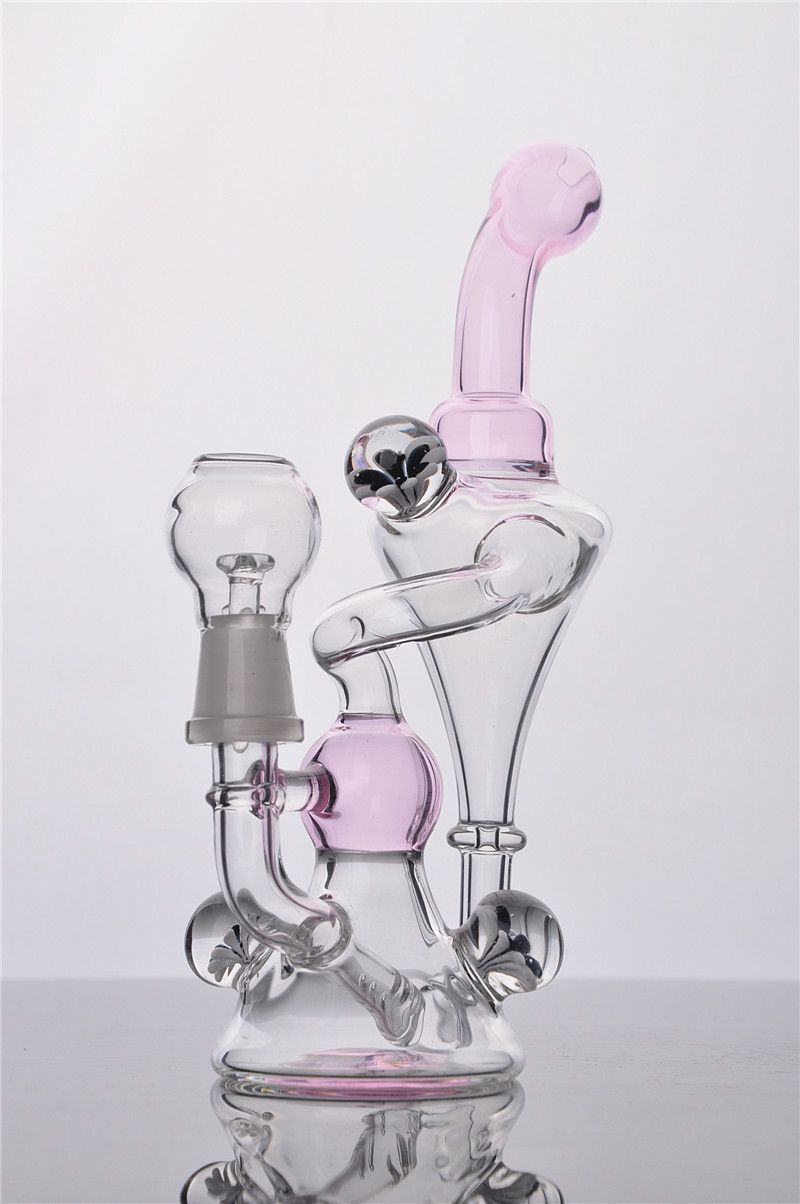 2021 14mm Bowl Piece Male Bong Recycler Oil Rigs Glass Nail Water Bongs Hookah Shisha Water