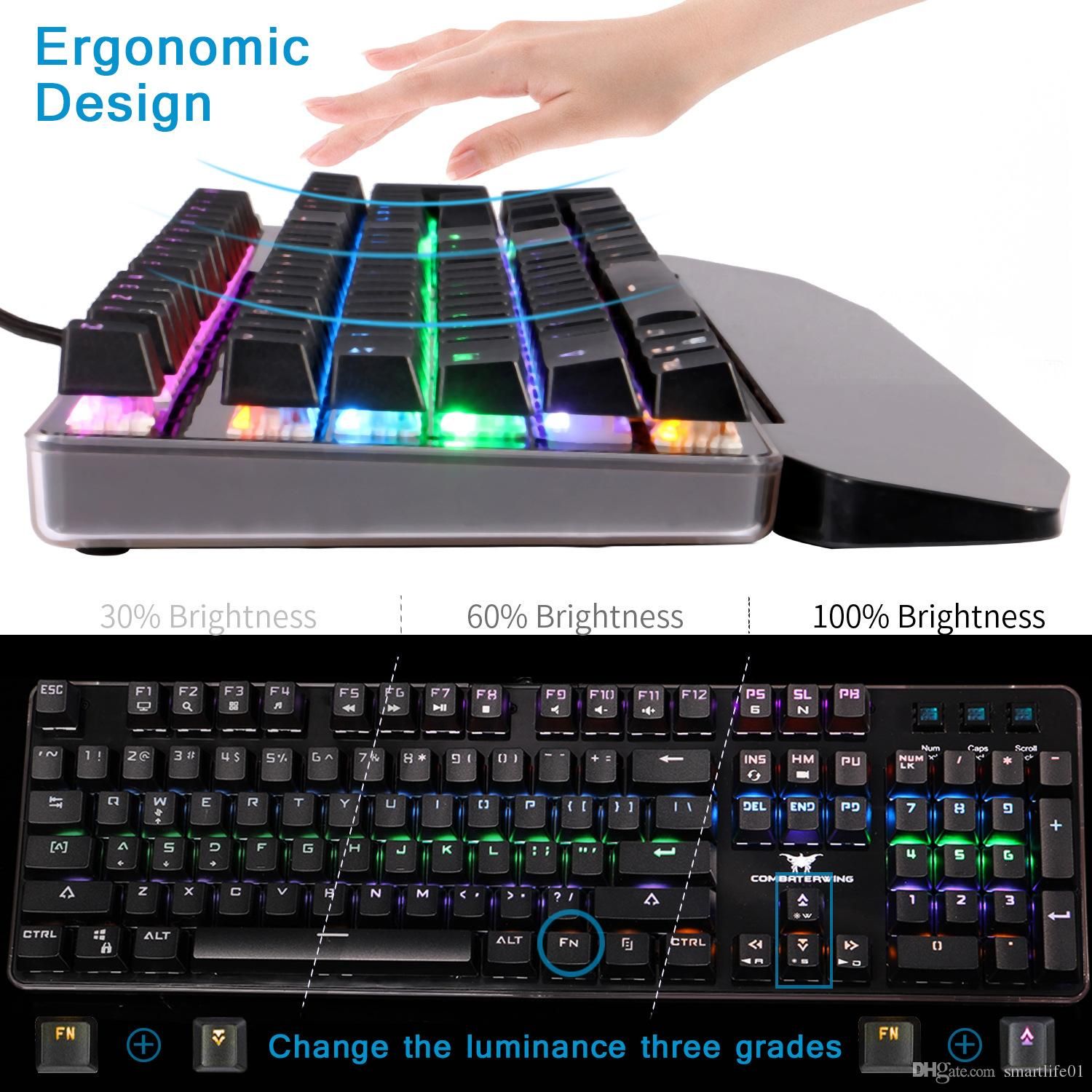 Mechanical Keyboard Gaming Keyboard Backlit Colourful Wired LOL