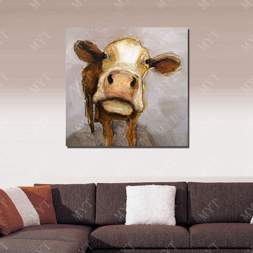 2019 Abstract Cow Painting Modern Canvas Wall Art Living Room