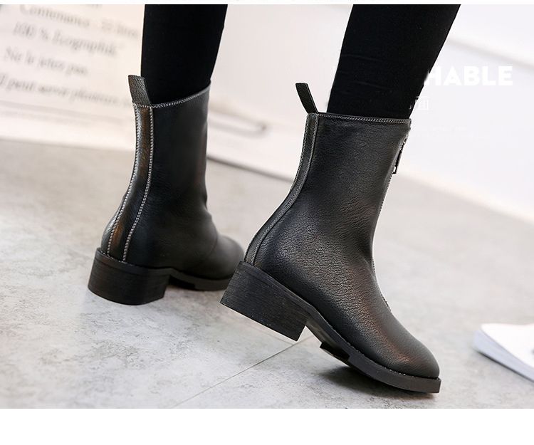 ankle boots zipper front