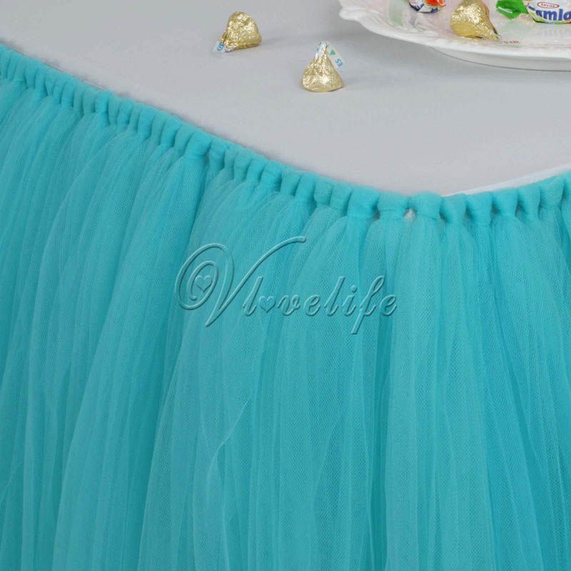 saia de tule azul tiffany
