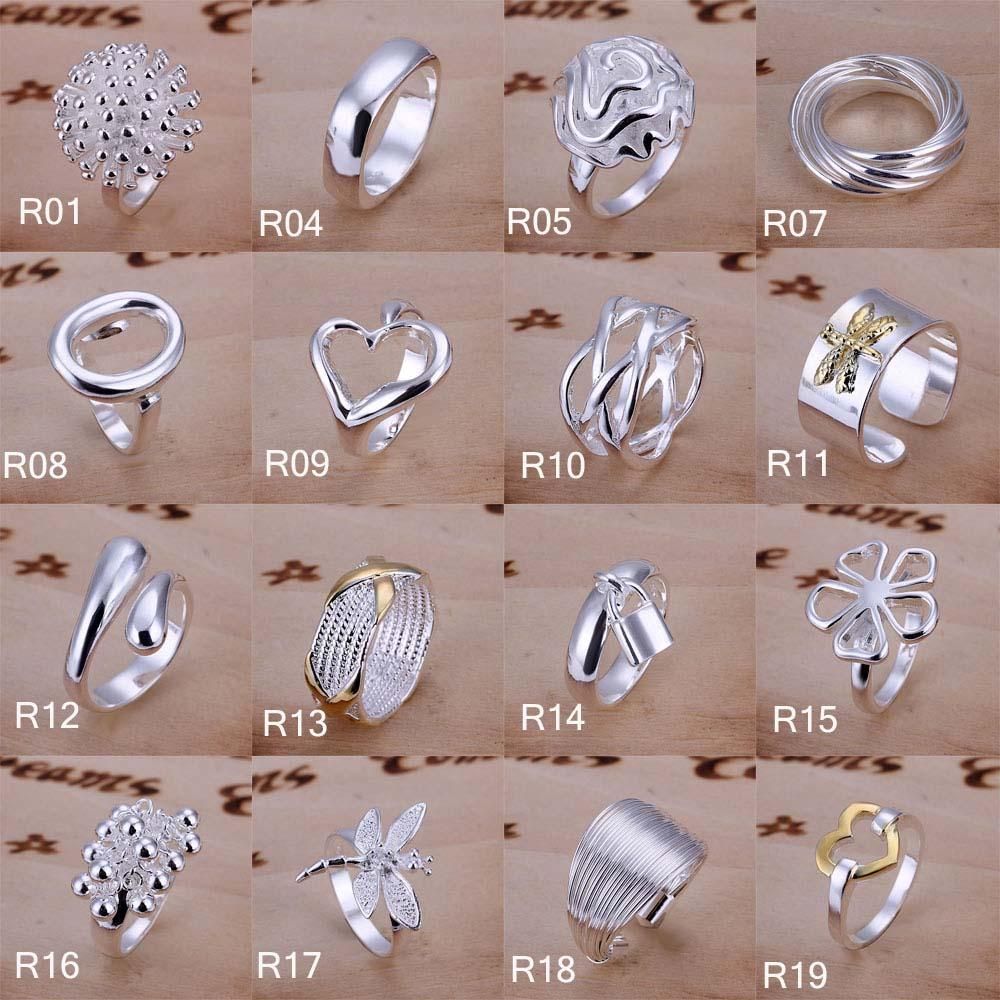 New Design Women Ring 925 Solid Pure Silver Plated Finger Ring Exquisite Decorative Jewelry ...