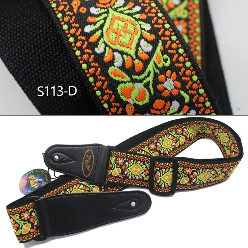 2021 P&P Embroidered Guitar Straps Wholesale National Style Jacquard