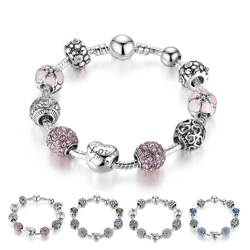 Grosshandel Heisse Art Feine Tibetische Silber Perlen Armband Pandora Charms Glasperlen Diy Perlen Strange Armband Rosa Weiss Blau Grun 4 Farben Optional Von Yb Jewelry 3 64 Auf De Dhgate Com Dhgate