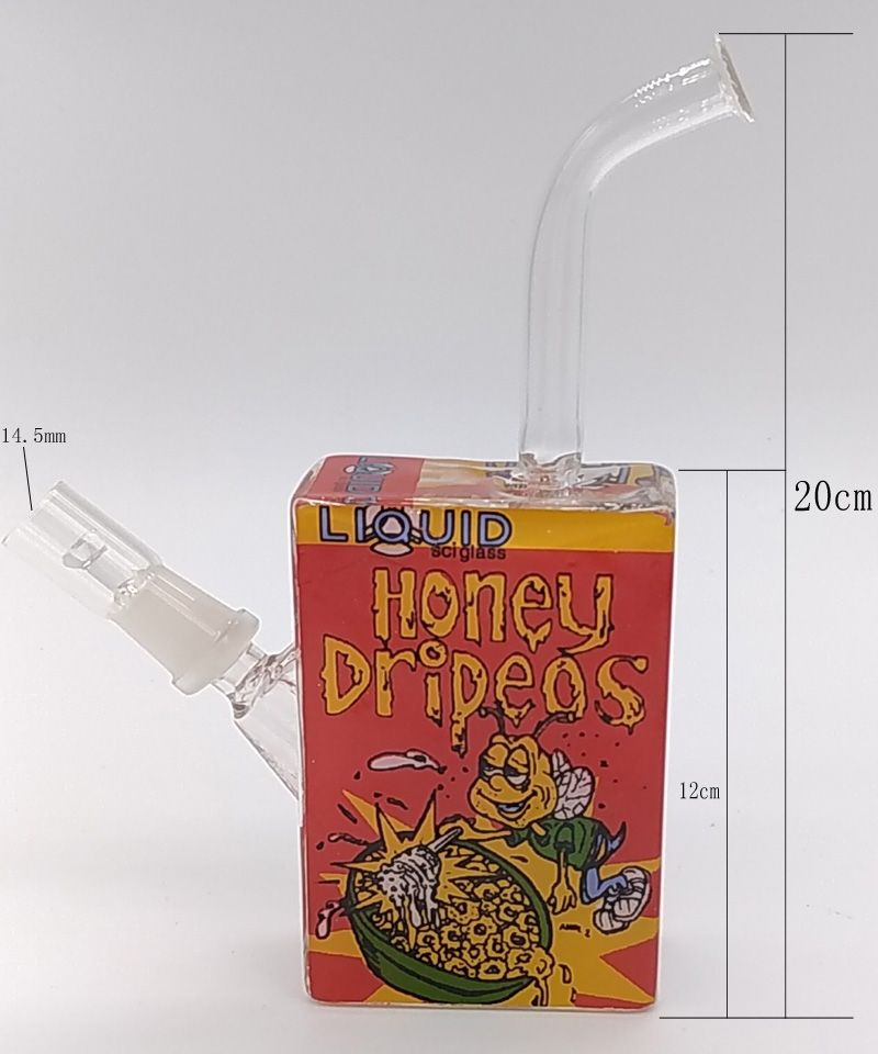 2020 Liquid Glass Sci Bong Cereal Box Oil Dab Rigs With Ceramic