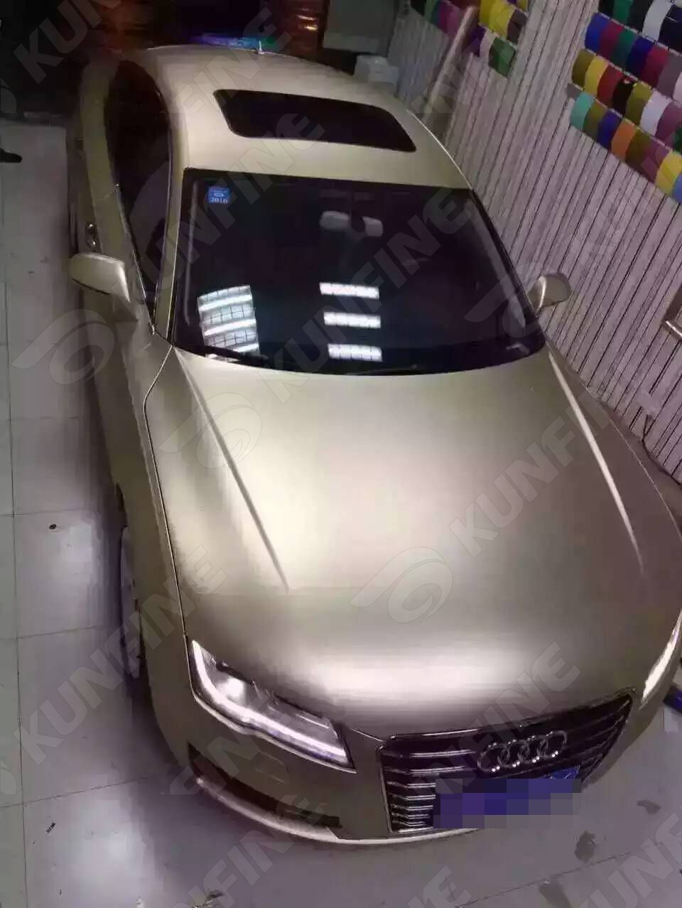 pics Gold Champagne Color Car 2021 car styling wrap matt ice